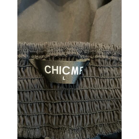 CHICME Women's Floral Pattern Sleeveless Jumpsuit Large Black Cut Out - Picture 11 of 12